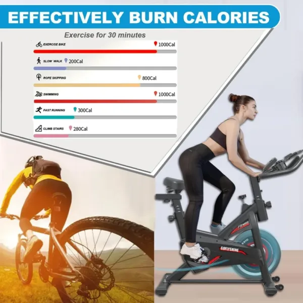 Exercise Bikes Stationary,Exercise Bike for Home Indoor Cycling Bike for Home Cardio Gym,Workout Bike with pad Mount - Image 2