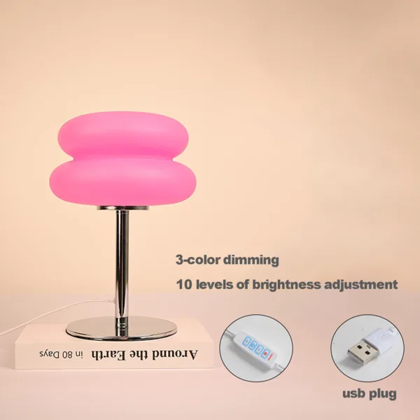 Bauhaus retro table lamp plastic lamps bedroom bedside living room Nordic mushroom lamp 9-level brightness dimming ambient light - Image 7