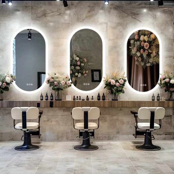 3 Sizes Oval LED Bathroom Mirror Dimmable 3 Colors Light Smart Anti Fog Wall Mounted Vanity Mirror Plug/Hardwire Install - Image 2