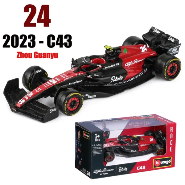 Bburago 1:43 Mercedes-AMG W14 W15 #44 #63 Racing Formula Car Static Simulation Diecast Alloy Model Car - Image 9