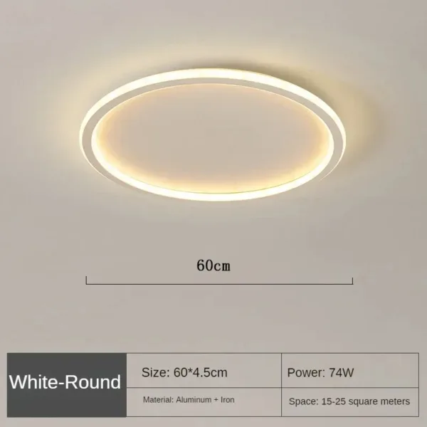 Simple Nordic Style Lighting Ceiling Lamp All White And Black Edge Modern Living Room Lamp Bedroom Home Lighting Decoration - Image 15