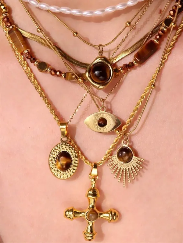 Natural Stone Pendant Necklace