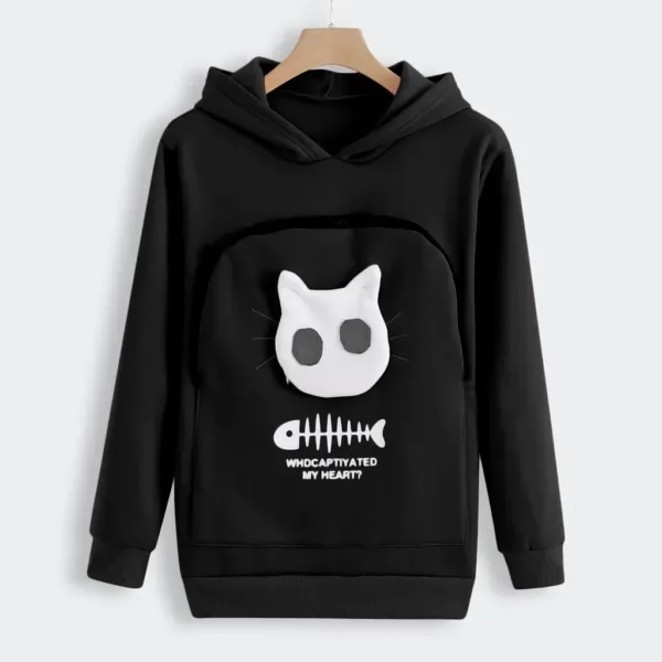 Winter Hoodies Sweatshirt Man Women Animal Pouch Hood Pullover Blouse Tops Lady Carry Dog Cat Breathable Sweatshirts 3XL - Image 5