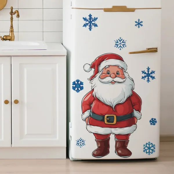 Painted Santa Claus Wall Stickers For New Year Christmas Decoration Mural Fridge Beautify Room Home Decor Self-adhesive Decals