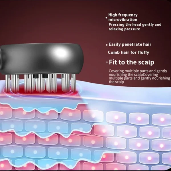 Electric Vibration Massage Comb Red Light Therahy Scalp Brush Hair Head Massage Anti Hair Loss Scalp Massager
