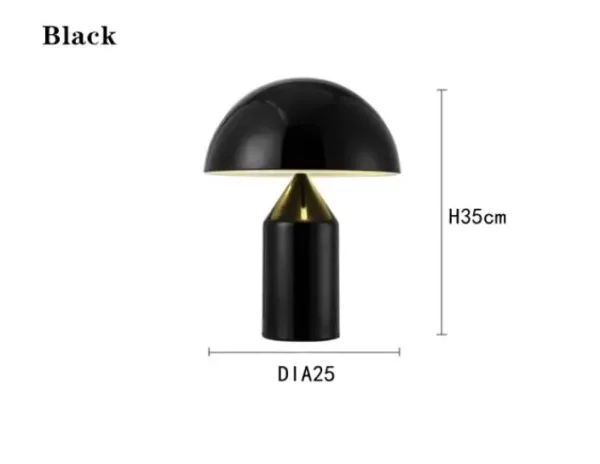 Electroplating Nordic Black White Gold Mushroom Table Lamp for Desk Living Dining Room Bedroom Bedside Metal LED Desktop Decorat - Image 3