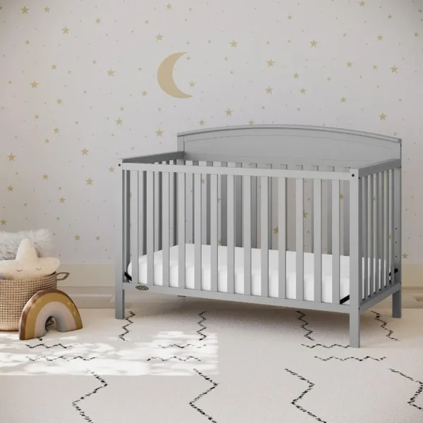5-in-1 Convertible Crib with Drawer (Pebble Gray) -Converts from Baby Crib to Toddler Bed, Daybed and Full-Size Bed,Fits - Image 10