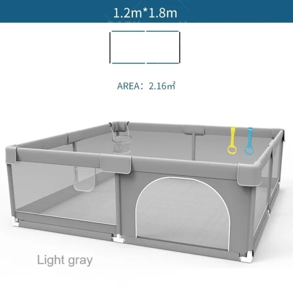 IMBABY Baby Playpens Light Gray Corralito for Baby Playground with Pull Ring Child Safety Barrier Fence Ball Box Game Playpen - Image 3