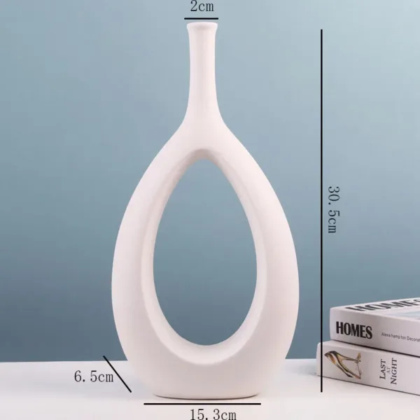 Ceramic Hollow Vase Nordic Flower Pot Modern Art Planter Pots Office Living Room Desktop Interior Home Decoration Accessories - Image 7