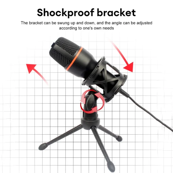 RGB Condenser Microphones Professional Microphone Karaoke System Gaming Singing Recording Micro Mic For PC Computer Laptop