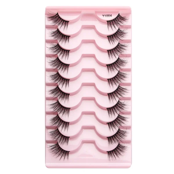 SHIDISHANGPIN 5/10Pairs False Lashes Cat Eye Eyelashes Eyelash Extension 3D Mink Half Lashes Natural Makeup faux Cils maquiagem - Image 43