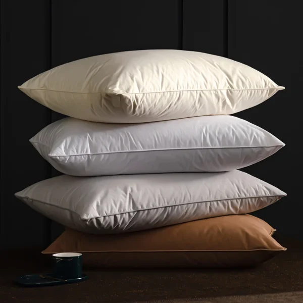 2pcs White Goose Down Feather Pillow for Sleeping Soft Bed Pillow with 100% Cotton Shell Standard Queen Size Back, Side Sleeper - Image 24