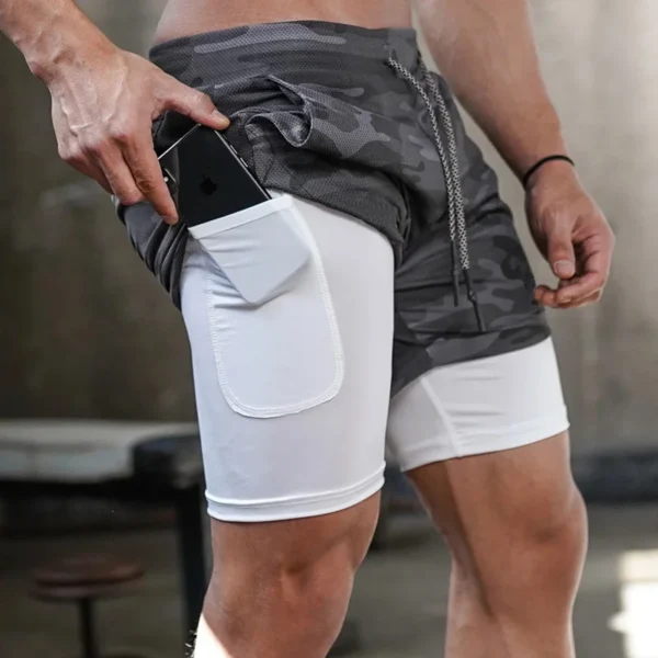 Camo Running Shorts Men Gym Sports Shorts 2 In 1 Quick Dry Workout Training Gym Fitness Jogging Short Pants Summer Men Shorts - Image 6