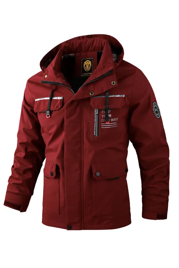Fashion Men's Casual Windbreaker Jackets Hooded Jacket Man Waterproof Outdoor Soft Shell Winter Coat Clothing Warm Fleece Thick - Image 4