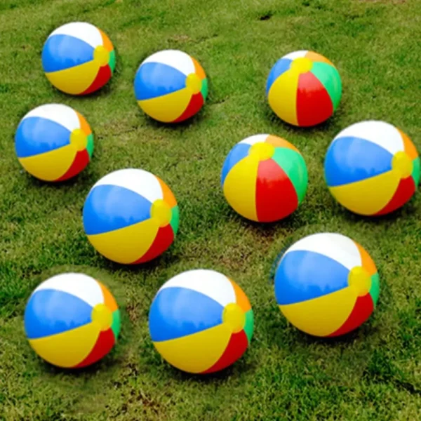 PVC Inflatable Beach Ball Swimming Pool Toy 40cm Big Rainbow Beach Ball 30cm Colourful Inflatable Pool Ball Kids - Image 2