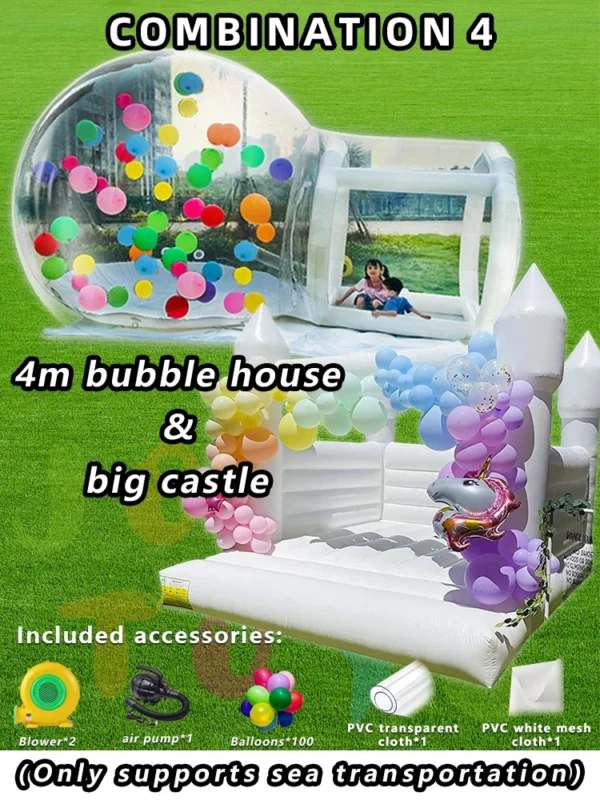 JOLLY TOYS Balloon inflatable bubble house with trampoline and transparent dome PVC material with blower - Image 10