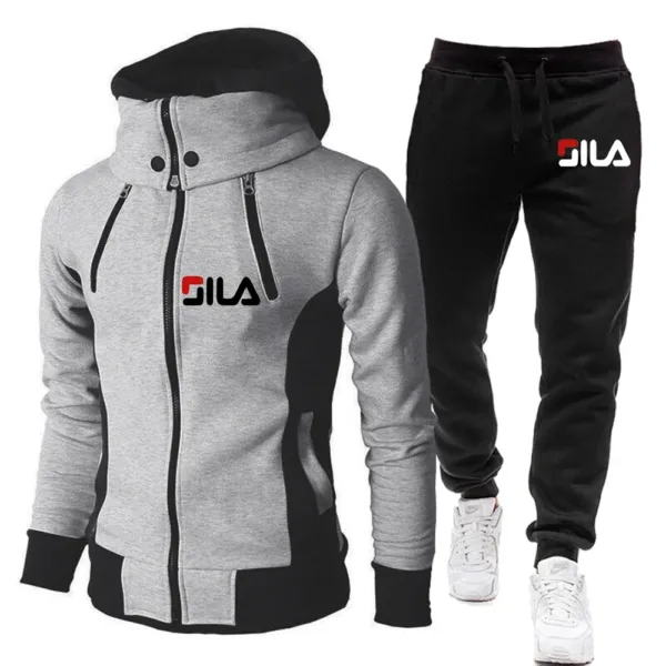 Men's Winter Tracksuit Hoody Hoodies+Pant High Neck 2-Pcs Set Brand Casual Coldproof Male Sports Cloth Ski Sweat Suit Streetwear - Image 2