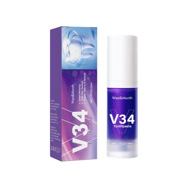 30ml V34 SmileKit Purple Toothpaste Removes Tartar Clean Oral Hygiene Fresh Breath Whitening Teeth Care Products - Image 11