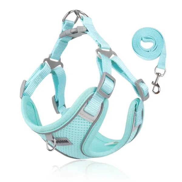 Dog Harness Leash Set for Small Medium Dog Cat Chest Strap Reflective Dog Clothes Vest Set Chihuahua Outdoor Walking Pet Supplie - Image 4