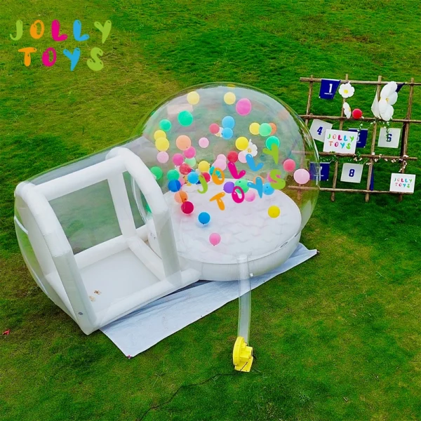 JOLLY TOYS Balloon inflatable bubble house with trampoline and transparent dome PVC material with blower - Image 16