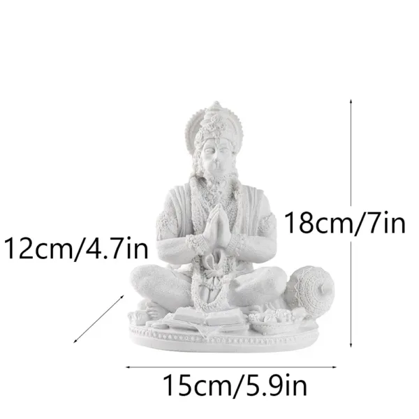 Vilead Sandstone White Hanuman Statue Hindu Monkey God Sculpture Yoga Meditation Decoration Buddha Ganesha Vishnu India FengShui - Image 4
