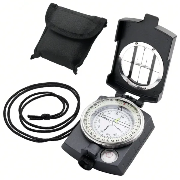 Multifunction Military Compass Pocket Metal Sighting Grey Camping Survival Built-in Bubble Level for Hiking Climbing Biking - Image 5