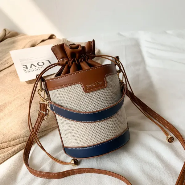 Cylinder PU Leather Bucket Bag - Image 5