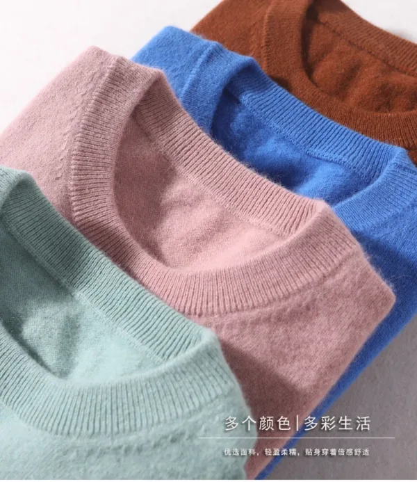 Men Cashmere Sweater O-neck Soft Warm Pullovers Male Loose Knitted Shirt Autumn Winter Korean Casual Jumper Pull Homme 17colors - Image 8