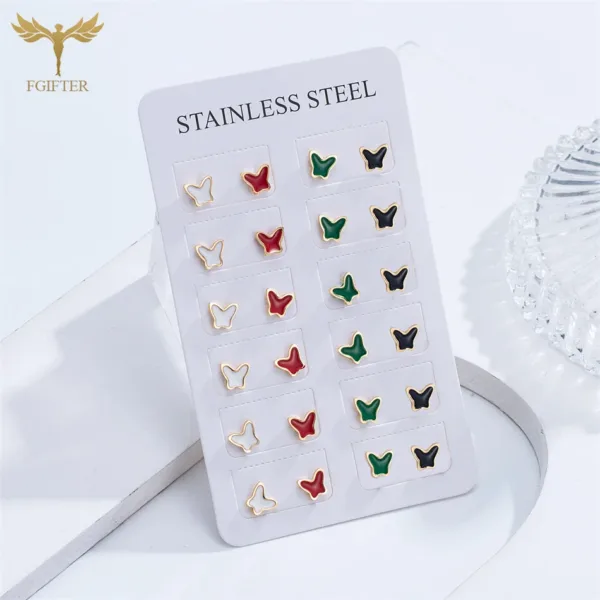 12 Pairs Bohemia Butterfly Earrings - Image 2
