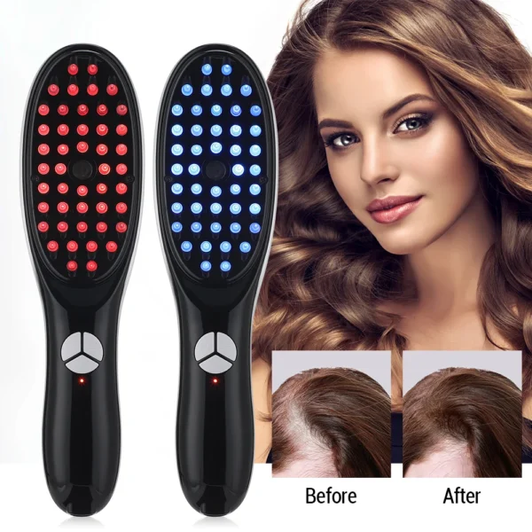 Electric Spray Massage Comb Blue Red Light Therapy Vibration Hair Massage Scalp Brush Negative Ion Spray Hair Growth Massager - Image 7