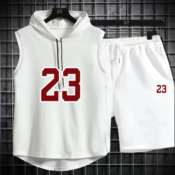 New Summer Men's Two Piece Set CasualT-Shirt and Shorts Set Mens Sports Suit Fashion Short Sleeve Tracksuit Hooded T-shirt - Image 12