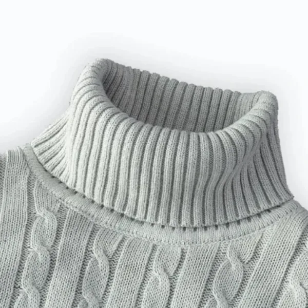 Men's High Neck Sweater Solid Color Pullover Knitted Warm Casual Turtleneck Sweatwear Woolen Mens Winter Outdoor Tops - Image 12