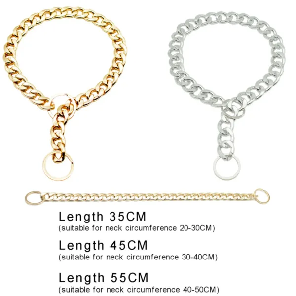 Metal Dog Training Collars Luxury Pet Dog Collar Gold Chain Necklace For Bulldog Small Medium Dogs Cat Costume Accessories - Image 3