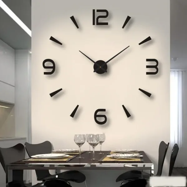 Fashion Modern Design Large Wall Clock 3D DIY Quartz Clocks Watches Acrylic Mirror Stickers Living Room Home Decor Horloge - Image 4