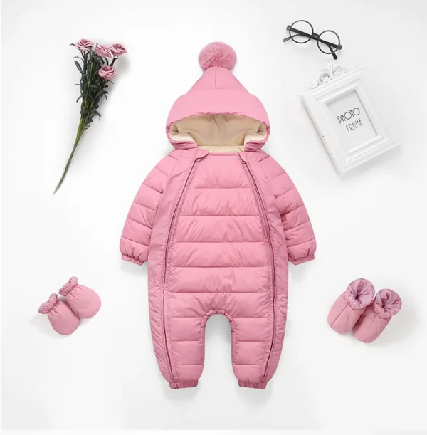 OLEKID 2024 Newborn Baby Jumpsuit Hooded Plus Velvet Warm Baby Boys Snowsuit Toddler Snow Suit Baby Girl Cotton Overalls Rompers - Image 11