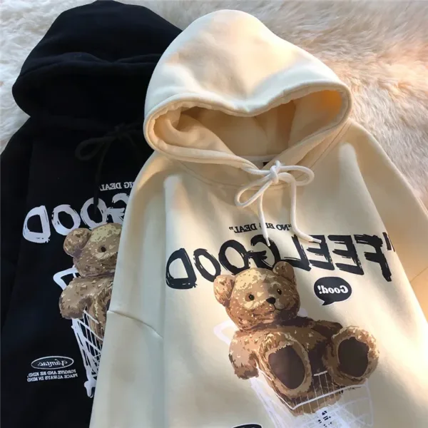 Brown Bear Men & Women Casual Oversize Hoodies Long Sleeve Pullovers Thicken Couple Hoodie Hooded Sweater Velvet Couple Clothes - Image 6