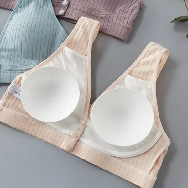 Pure Cotton Nursing Bra Women's Breastfeeding Maternity Underwear Women Pregnancy Plus Size Bralette Gather Crop Top Women - Image 2
