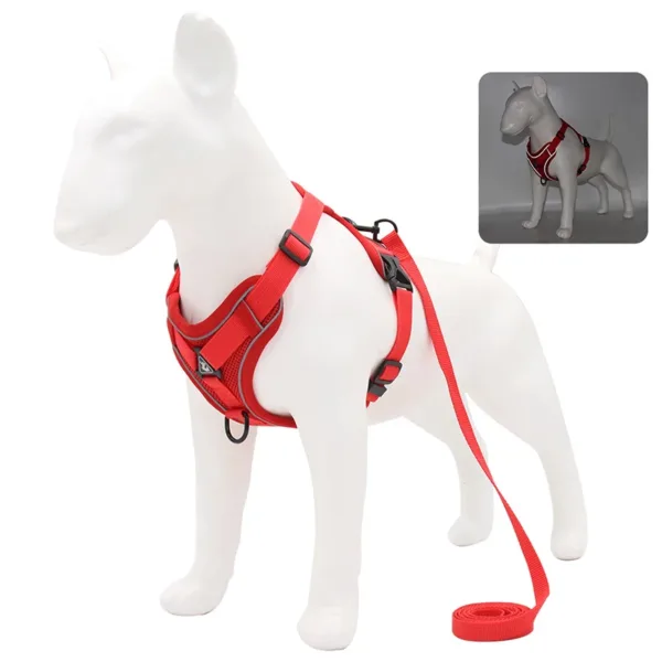 No Pull Dog Harness and Leash Set Adjustable Pet Harness Vest For Small Dogs Cats Reflective Mesh Dog Chest Strap French Bulldog - Image 3