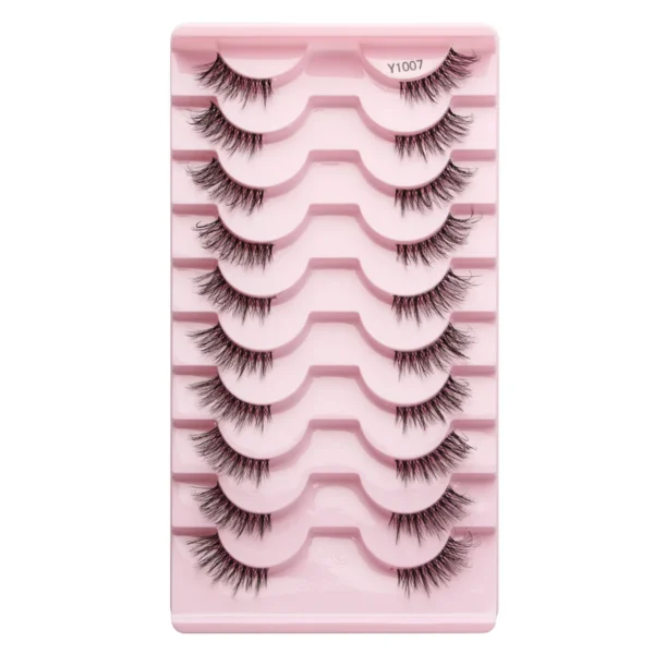 SHIDISHANGPIN 5/10Pairs False Lashes Cat Eye Eyelashes Eyelash Extension 3D Mink Half Lashes Natural Makeup faux Cils maquiagem - Image 15
