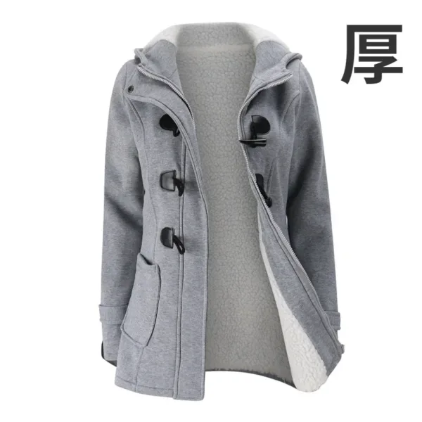 Fashion Autumn Winter Hoodies Women Thick Coat Sweatshirt Women Clothes Casual Hooded Zipper Button Hoodie Streetwear Outerwear - Image 9