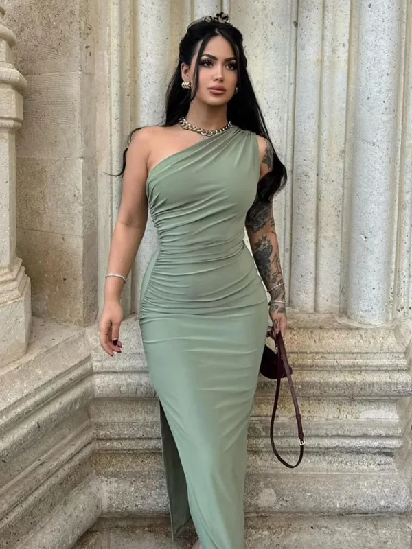 Summer Maxi Dress Women Sexy Split Fashion Sleeveless Backless Slim Dress Female Casual Streetwear Club Elegant Party Dresses - Image 5