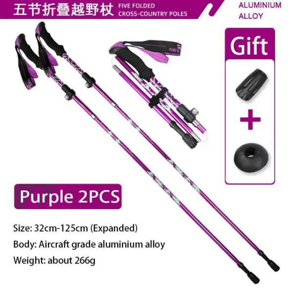 2PCS Super Light Telescopic Trekking Poles Portable Nordic Walking Sticks for Outdoor Camping Hiking Easy to Fold Store in Bag - Image 7