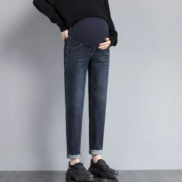 Pregnancy Abdominal Pants Boyfriend Jeans Maternity Pants For Pregnant Women Clothes High Waist Trousers Loose Denim Jeans - Image 9