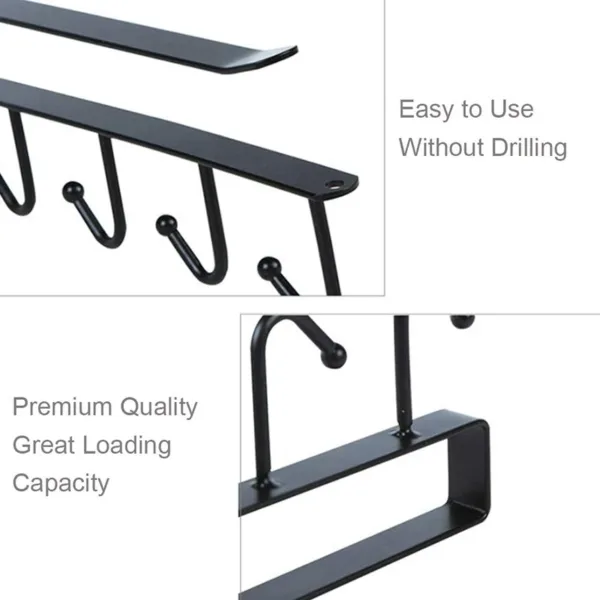 Kitchen Iron Art Seamless Nail Free Hooks Multi Row Cabinet Storage Hooks Storage of Kitchen Cabinet Wall Shelf Storage Rack - Image 7