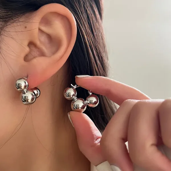 Metal Ball Fashion Earrings - Image 4