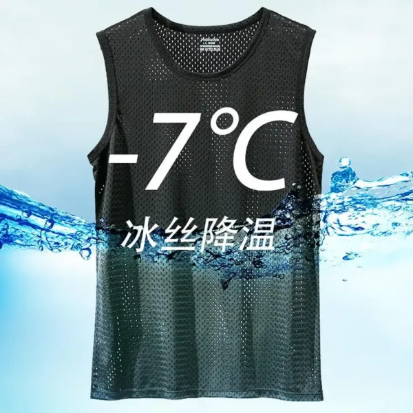 Men's Ice Silk Mesh Tank Tops Gym Stringer Transparent Bodybuilding Sleeveless Shirt Fitness Vest Male mesh Muscle Singlets - Image 13