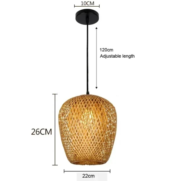Bamboo Hanging Lamp Pendant Ceiling Light Rattan Wicker Lustre Hand Knit Braiding Suspended Home Dining люстра потолочная - Image 8