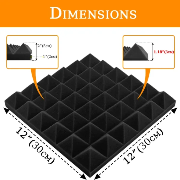 TOUO 6-48 Pcs Acoustic Foam Panels Studio Acoustic Sponge Home Sound Proof Foam Wall Acoustic Treatment KTV soundproof Foam - Image 6