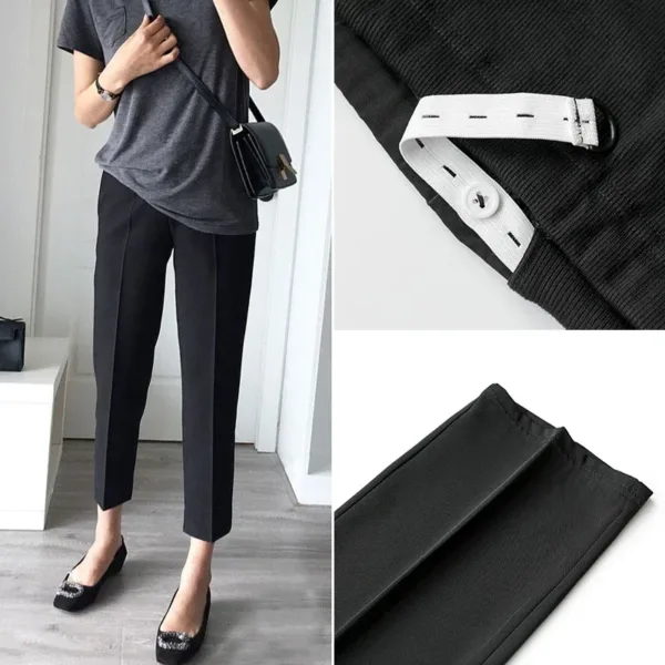 Office Formal Maternity Pants Thin OL Elastic Waist Trousers Clothes For Pregnant Women Belly Business Wear Pregnancy Clothing - Image 2