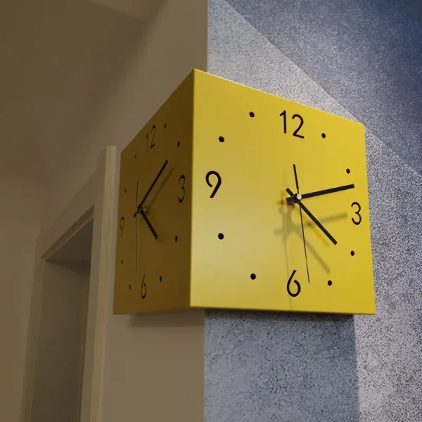corner wall clock double sided wall clock living room creative simple decor - Image 3